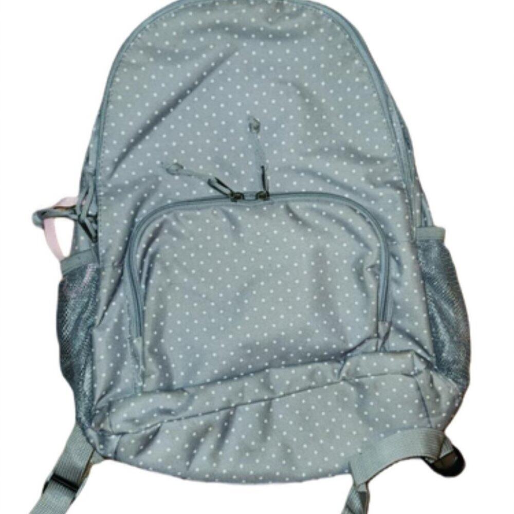 Mossimo Nylon BACKPACK Grey ish Silver white polka-dot GUC